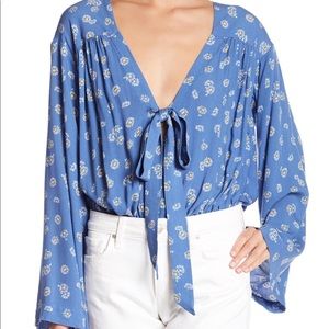 Free People Forties Feel Bell-Sleeve Bodysuit